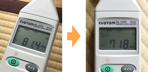 騒音計測器 新旧戸車比較